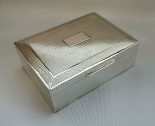 Vtg 1958 Harman Brothers Solid Sterling Silver Cigarette Jewellery Trinket Box