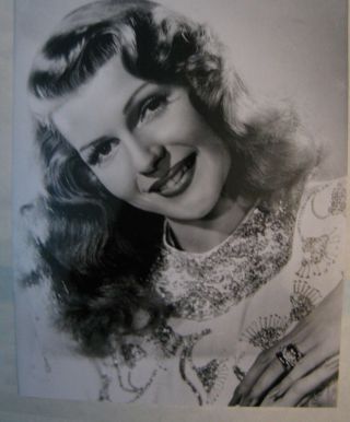 Rita Hayworth Signed Autograph Page Cut,  Vintage Photograph 9 " X10 "