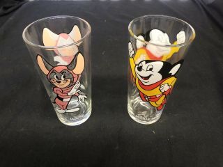 Rare 1970’s Pepsi Space Mouse & Mighty Mouse Collectible Glasses