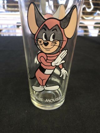 RARE 1970’s Pepsi Space Mouse & Mighty Mouse Collectible Glasses 5