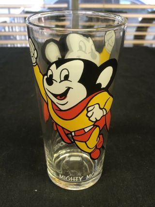 RARE 1970’s Pepsi Space Mouse & Mighty Mouse Collectible Glasses 9