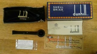 Vintage Dunhill Shell Briar Pipe (white Spot) With Paperwork 634f/t