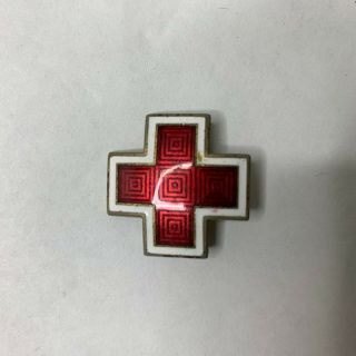 Ww2 Era American Red Cross Volunteer Pin - Cut Out Red Cross - Rare
