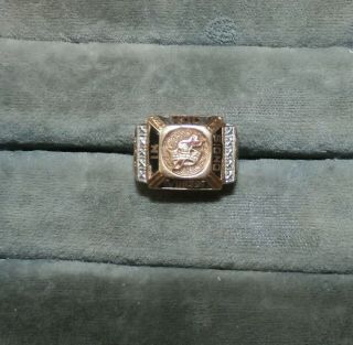 Vintage 10k Gold Masonic Freemason Ring - 9.  5 Grams