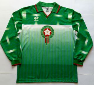 Mega Rare Morocco Wc 1994 Vintage Lotto Away Shirt Jersey Maillot Maroc 1990s