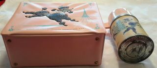 Gigi French Poodle Vintage Pink Lunch Box 1960s Alladin Cond.  Thermos RARE 6