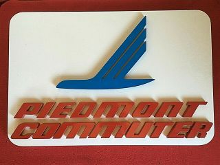 Rare Piedmont Airlines,  Service Desk,  Wooden Commuter Sign Cond.  So