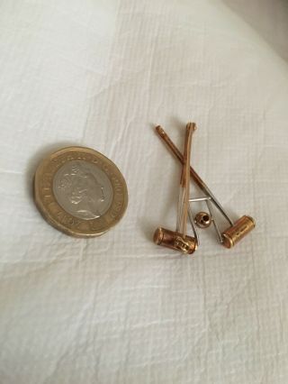 Vintage Brooch 18k 11g In The Style Of Croquet Set