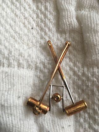 vintage brooch 18k 11g in the style of Croquet set 2