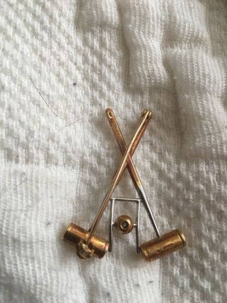 vintage brooch 18k 11g in the style of Croquet set 3