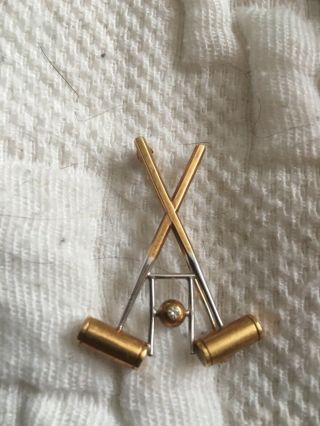 vintage brooch 18k 11g in the style of Croquet set 4