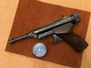 Vintage Hy - Score Target.  22 Pellet Air Pistol & Tin Of Hy - Score Pellets