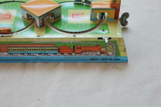 Vintage Red China Model MS79 Tin Toy Train Wind up 2