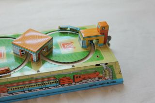 Vintage Red China Model MS79 Tin Toy Train Wind up 4