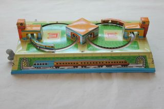 Vintage Red China Model MS79 Tin Toy Train Wind up 5