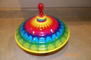 Large Vintage Tin Metal Lbz 10 Inch Spinning Top Made In Germany