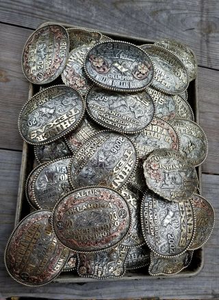 RODEO TROPHY BUCKLE VINTAGE 2014 GONZALES TEXAS RANCH RODEO Hand Engraved 143 8