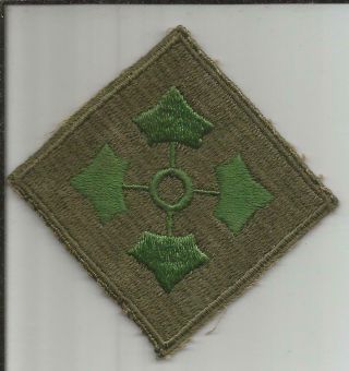Oversize Ww 2 Us Army 4th Infantry Division Twill Patch Inv B221