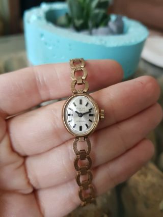 Vintage Ladies Avia Incabloc Swiss 17 Jewel 9ct Gold Wristwatch