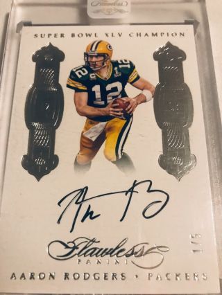 2016 Panini Flawless Aaron Rodgers Auto.  1/5 Made.  Rare.  Green Bay Packers.