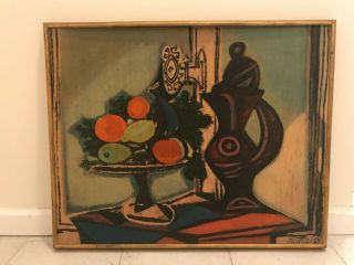 Rare Vintage Picasso Abstract " Nature Morte " Lithograph On Board 26 " X 31 "