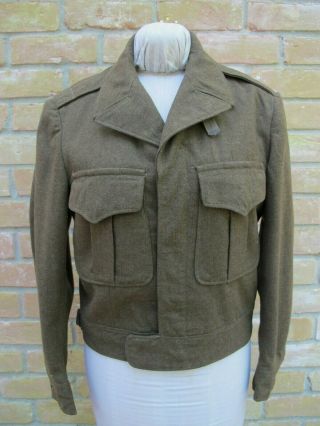Vintage 1948 Post Wwii Us Army Ike Field Jacket,  Dark Olive,  36s,