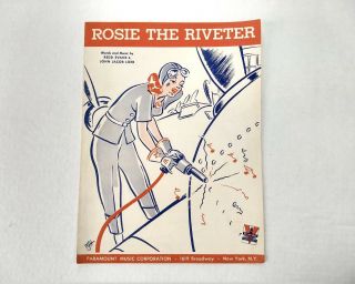 1942 Rosie The Riveter Vintage Sheet Music Wwii Era Home Front Lithograph 9x12 "