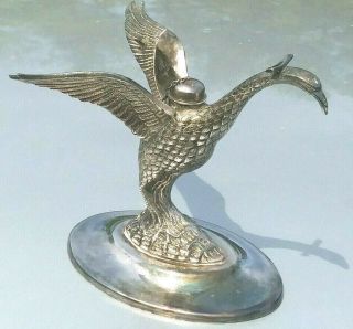 Vintage Cortasa Alpaca Silver Plated Brandy Warmer Goose / Swan Bird Figurine