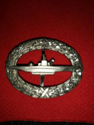 Wwii German U Boat Pin With Diamonds 1957