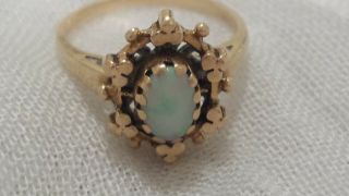 Vintage 14k Gold Fire Opal Ring Size 5