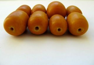 8 LARGE OLD NATURAL BALTIC AMBER BEADS 2