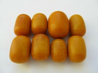 8 LARGE OLD NATURAL BALTIC AMBER BEADS 5