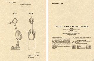 Vintage Drinking Bird Patent Art Print Ready To Frame Happy Water Bobbing