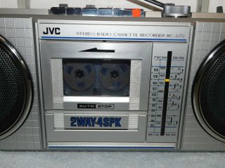 Vintage JVC RC - 670 670JW AM/FM/SW Radio Cassette Recorder Player Boombox 3