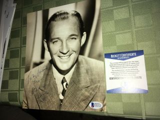 Bing Crosby Singer Actor Signed Vintage Photo Beckett Certified Inscribed