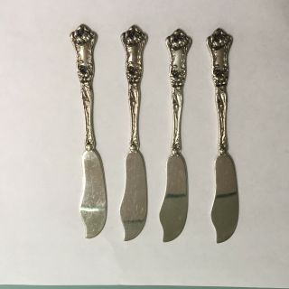 Sterling Butter Knife Set Of 4,  Peony By Wallace,  1906