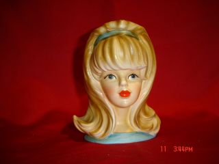 Vintage Ladies Head Vase Inarco E - 2967 Blond Hair