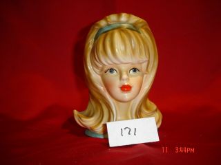 Vintage Ladies Head Vase Inarco E - 2967 Blond Hair 7