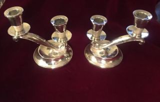 Fisher Sterling Set Of Weighted C61 Double Candelabra Candle Holders