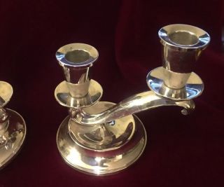 Fisher Sterling Set Of Weighted C61 Double Candelabra Candle Holders 2
