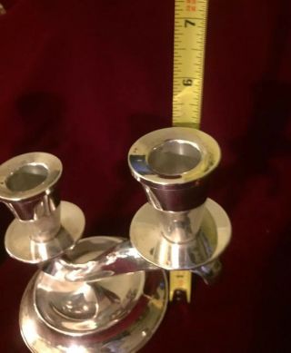 Fisher Sterling Set Of Weighted C61 Double Candelabra Candle Holders 8