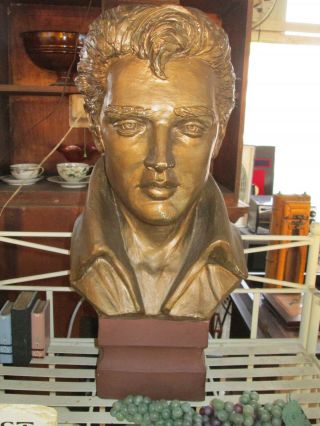 Vintage 197719  Elvis Presley Continental Studios Chalkware Ceramic Statue Bust