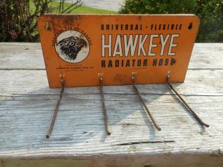 Vintage Hawkeye Radiator Hose Advertising Display Rack Des Moines Iowa Ia