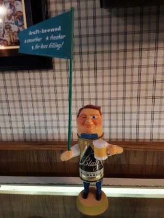Vintage Blatz Beer Can Man Advertising Figure Back Bar Statue (pristine Cond. )