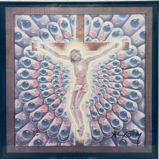 Blotter Art Alex Grey - Purple Jesus Signed And Numbered 431/500 Extremely Rare