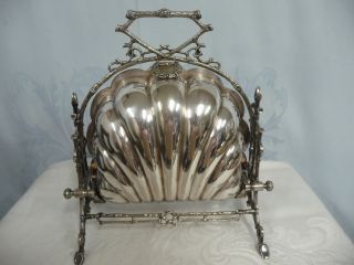 Lovely Victorian Silver Plate Shell Shaped Biscuit Warmer