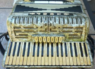 Vtg Silvio Soprani Italian Accordion 120 Bass Keys 41 Key Keyboard 6956 W/ Case