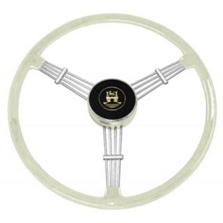 Empi 79 - 4060 Banjo Style Grey Vintage 3 Spoke Steering Wheel,  15 - 1/2 " Diameter