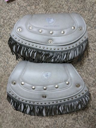 2000 Gilroy Indian Chief Silver Cloud Rare Oem Saddlebags W/brackets In The Box