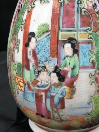 9 1/2 IN CHINESE FAMILLE ROSE MANTLE VASE 1800S ERA 2